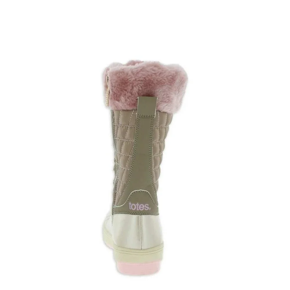 Totes‎ Kids Girls Pink Fur Lined Snow Boots Waterproof Winter Warm Sz 12/ #S2601